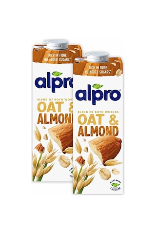 Alpro Yulaf Badem Sütü 2x1 L Vegan Laktozsuz Bitkisel Bazlı