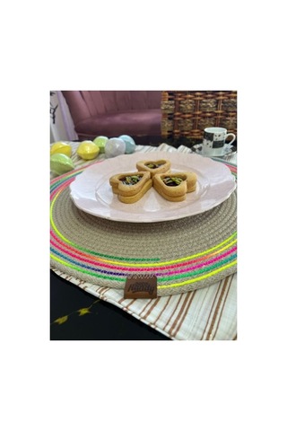 Decohandy 39cm Neon Renkli Şeritli Jüt Örme Supla Amerikan Servis Belirtilmemiş