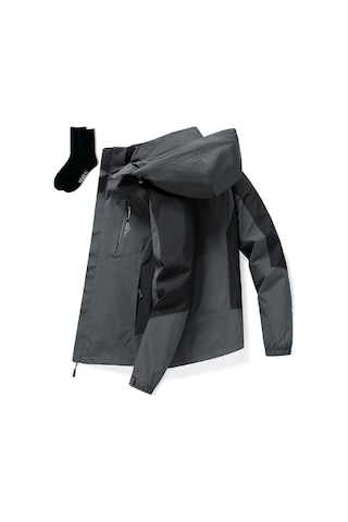 Sımıcg Kapüşonlu Su Geçirmez Ceket-koyu Gri. Koyu Gri