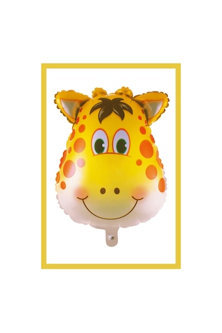 Folyo Balon Safari Zürafa Hayvanlar 55x45 Cm Helyum Uyumlu Sarı
