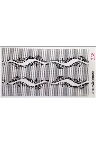 Siyah Dantel Tırnak Sticker TırnakDövme Nail Art 338