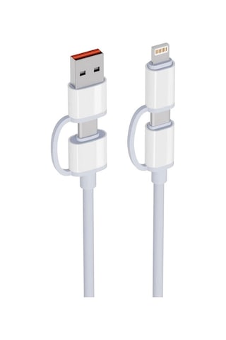 Beyaz 4in1 Süper Hızlı Şarj Kablosu 65w Şarj Usb'den Type-c'/lightning'e Type-c'den Type-c/lightning