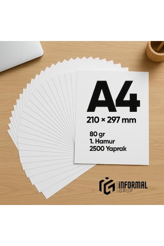 İnformal Fotokopi Kağıdı Premium Kalite A4 80 Gr 2500 Yaprak