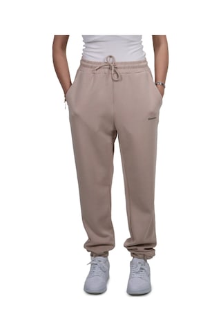 Kadın Modal Kumaş Lastikli Paça Bej Jogger Pantolon Bej