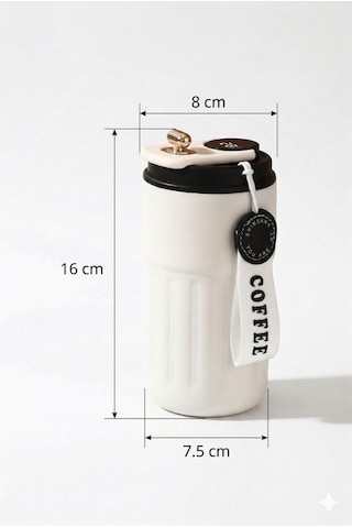 Dijital Sıcaklık Göstergeli 450 Ml Paslanmaz Çelik Termos-kupa Bardak Siyah