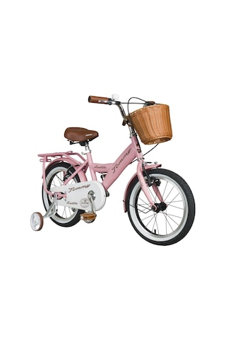 Tommybike Latte Sepetli, Elcikli 16 Jant Çocuk Bisikleti, 4-6 Yaş Çocuk Bisikleti Pembe