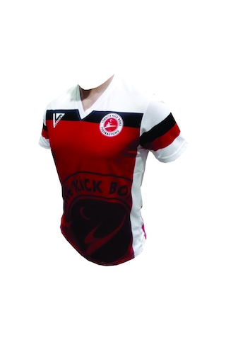 Kick Boks Tişörtü & Kick Boks Point Tişörtü & Maç Tişörtü Beyaz - Kırmızı