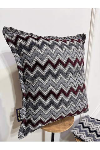 Nivemeshome Bordo Gri Elyaf Dolgulu Kırlent Kılıfı 45x45 Bordo-gri