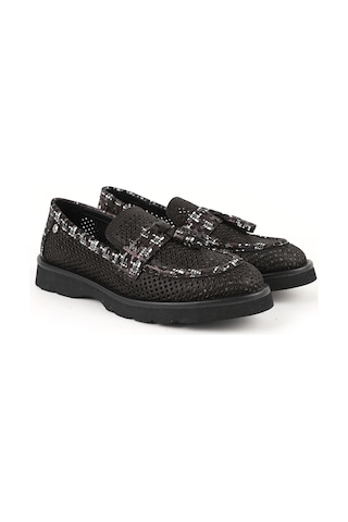 Mamma Mia Mammamia Kadın Gri Hakiki Deri Comfort Sneaker Kalın Taban Günlük Ayakkabı Siyah