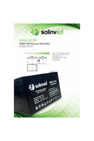 12v 12ah Ups Ve Alarm Aküsü 10 Adet
