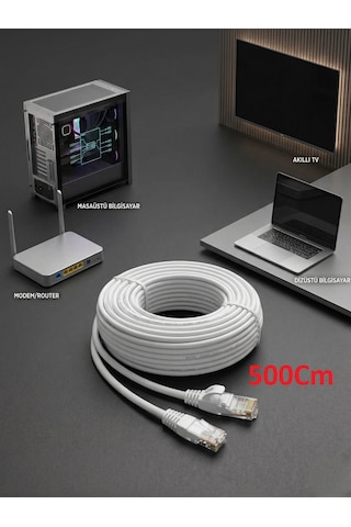 5mt Cat6 Ethernet Kablosu, Ev Ve Ofis Ağlarında Yüksek Hızlı İnternet Ve Veri Aktarımı 1000mbps Rj45 Kablo