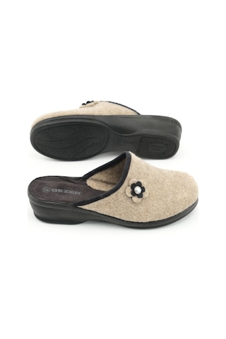 Gezer Kışlık Ev Bahçe Yüksek Topuk Kadın Terlik Gt1kzm.15444.01.012.0c Bej