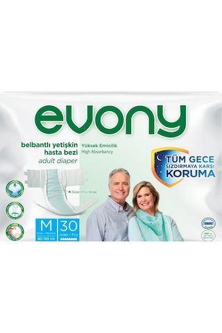 Evony Hasta Bezi Yetişkin Bel Bantlı Tekstil Yüzey M-orta 30 Adet M