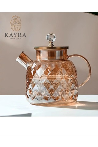 Hubrendy Tedarik Kabartmalı Borosilikat Cam Demlik 1000ml Royaleks-cm-2006 Diğer