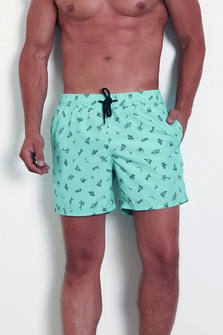 Enrico Ferry Erkek Aqua Hızlı Kuruyan Baskılı Deniz Şortu Edy2590 Aqua