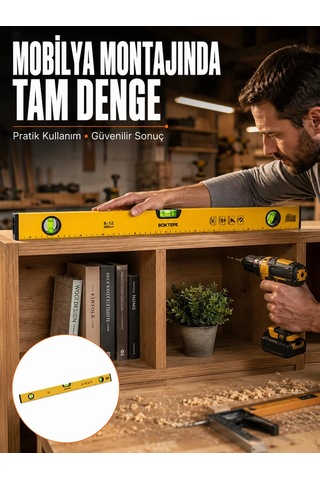 Northcity 600 Mm Profesyonel Su Terazisi - Yeni Nesil Ergonomik Duvar Ve Montaj Aracı Sarı