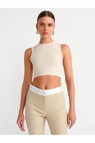 Dilvin Crop Top Bej Melanj