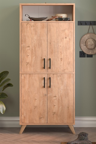 Bofigo 4 Kapaklı Ayakkabılık 9 Bölmeli Ayakkabılık Çok Amaçlı Dolap Beste Çam Çam