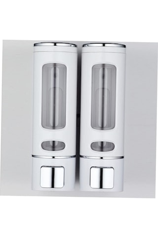 2 Adet Sıvı Sabunluk 400 Ml Duvara Monte Duş Sabun Şampuan Dispenseri Mutfak Banyo Sabunluğu Beyaz