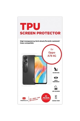 Oppo A78 4g Ön, Arka Ve Yan 360 Derece Tam Kaplama Tpu Film