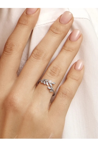 Zoloto Russkih 925 Ayar Gümüş Yaprak Yüzük 72004937 Gri