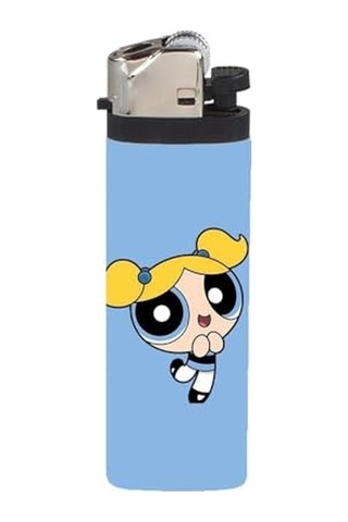 Çakmak Mavi Powerpuff Girls Mavi Bubbless Full Kaplamalı Gazlı Çakmak Çok Renkli