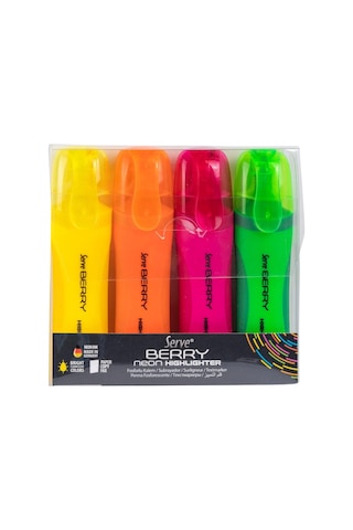 Sv-brfkp4fr Berry Fosforlu Kalem, Neon, 4&apos Lü Paket 103 Ivory