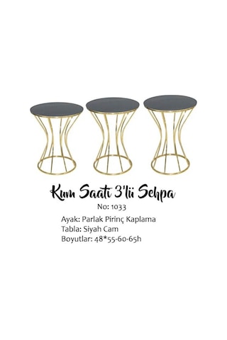 Brc Kum Saat Model Zigon Şık Düz Siyah Temper Cam Metal Transmisyon Çelik Gold Renk Kaplama El Yapım