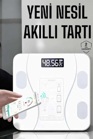 Tartı - 290 - Baskül Dijital Elektronik Tartı Vücut Analiz Wifi Akıllı - Csmo-tex - Yağ Ölçer Çok Renkli