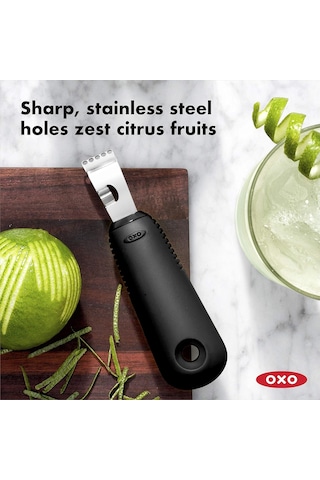 Oxo - Good Grips Soyma Bıçaklı Limon Rendesi Ve Limon Kabuğu Soyma Aleti, Siyah Diğer