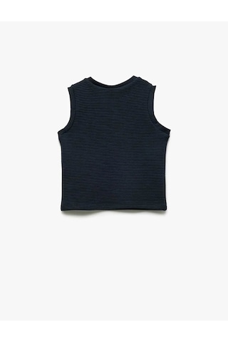 Koton Pamuklu Bisiklet Yaka Lacivert Erkek Bebek Kolsuz T-shirt 5smb30017tk Lacivert