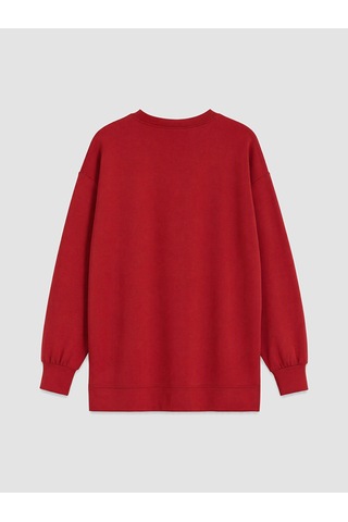 LC Waikiki Lc Waıkıkı Kırmızı Soft Touch Kadın Sweatshirt Tunik