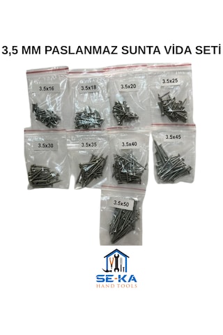 3,5 Mm Ev Montaj Seti Sunta Vida 3.5x16 3.5x18 3.5x20 3.5x25 3.5x30 3.5x35 3.5x40 3.5x45 3.5x50 3.5 MM