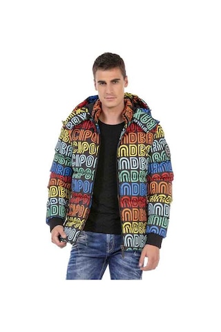 Cipo & Baxx Cm186 Multi Color Erkek Şişme Mont Siyah