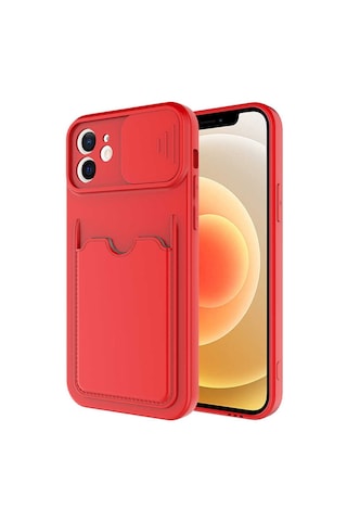 Apple Uyumlu iPhone 12 Uyumlu Kartix Kılıf-kırmızı Kirmizi -