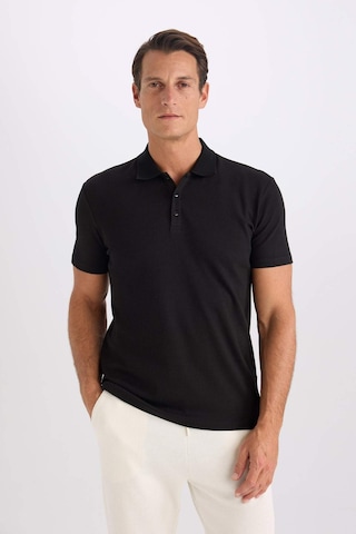 DeFacto Slim Fit Dar Kesim Polo Yaka Kısa Kollu Pamuklu Modal Karışımlı Basic Düz Siyah Tişört M6609AZ24SPBK81