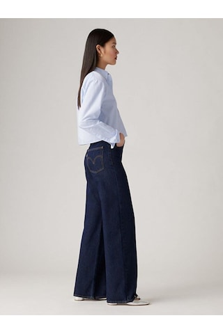 Levi's Ribcage Wide Leg Kadın Jean Pantolon - Shaded View-14194 Dark İndigo - Flat Finish