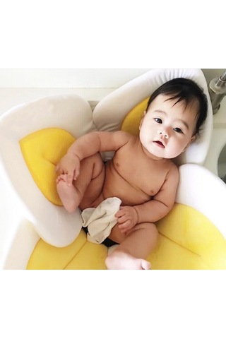 Vkemall Bebek Banyo Yumuşak Desteği: Katlanabilir, Kaymazsız Silikon & Nefesli Kumaş, Taşınabilir, Kolay Temizlenir - Sarı