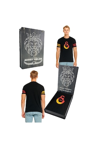 Galatasaray Logo Baskı Siyah T-shirt Kişiye Özel Kutulu 001
