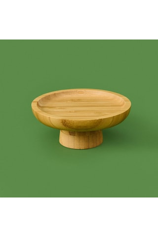 Mien 17cm Bambu Yuvarlak Sunumluk Ahşap