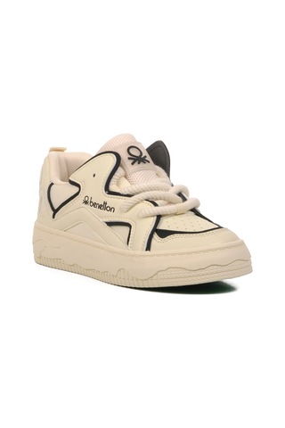 United Colors Of Benetton Bej-siyah Kadın Sneaker Benetton Bnı-10100 Z Bej-siyah Bej - Siyah