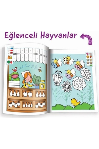 Kodlamalı Eğitici Boyama Kitabı - Eğlenceli Hayvanlar