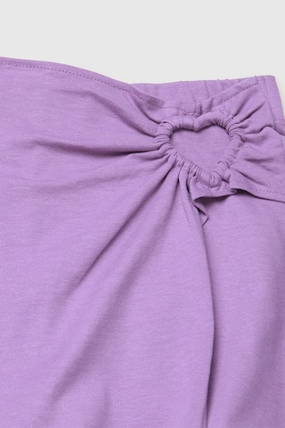 United Colors Of Benetton Kız Çocuk Önü Kalp Detaylı Şort Etek Lila 6-12 Yaş-2803