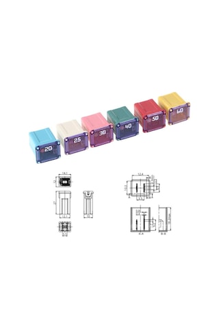 Jms Mini Kare Sigorta58v 20a 25a 30a 40a 50a 60a Otomotiv Araba Sigortası 16 12 10mm 60
