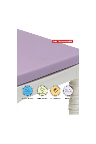 4'lı Sandalye Minderi Su İtici Kumaş 40x40 Cm Sünger Sandalye Minderi Bağcıklı Lila