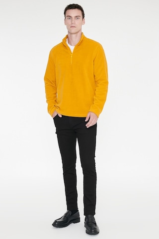 AC&Co / Altınyıldız Classics Anti-Pilling Tüylenme Yapmayan Bato Yaka Erkek Polar Sweatshirt 4A5221100016SARXXL Sarı