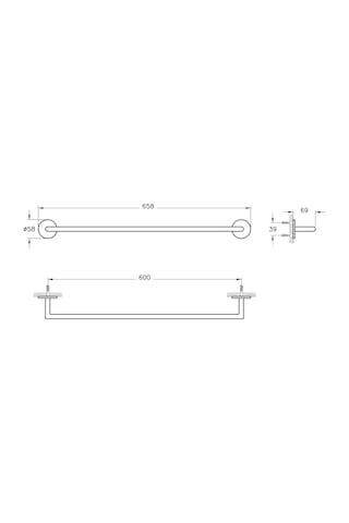 VitrA Origin A4489736 Havluluk 60 Cm Mat Siyah