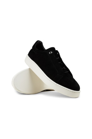 Deery Erkek Hakiki Süet Siyah Gizli Bağcıklı Sneaker Ayakkabı - 04444msyhe01