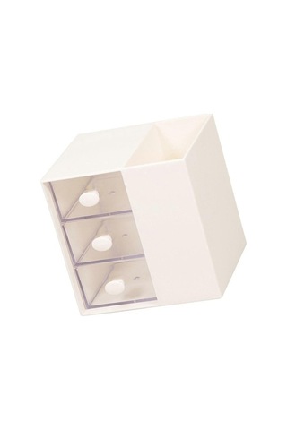 Fortunelane 3 Çekmeceli Şık Yenilikçi Çok Bölmeli Masaüstü Saklama Kutusu, Ev Okul Ofis İçin