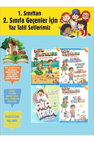1.sınıftan 2.sınıfa Geçenler İçin Ata Tatilde Seti 4 Kitap